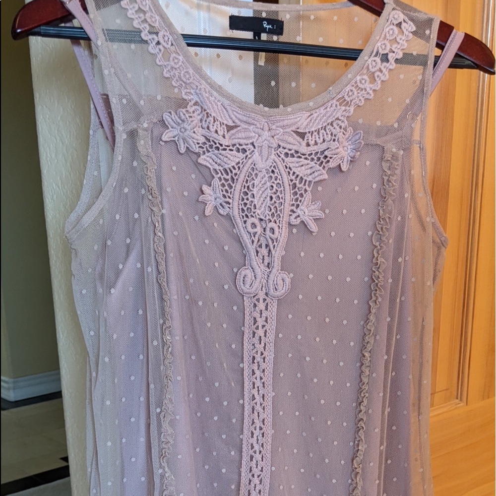 Pink/Mauve Dress w/mesh overlay